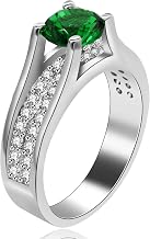 Uloveido Women's Platinum Plated Round Cut AAA Cubic Zirconia Wedding Band Promise Ring for Her with Birthstone Y006