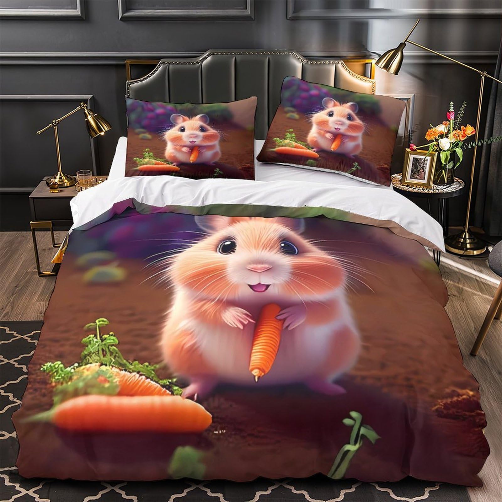 Parure de lit entretien facile avec fermeture éclair pour chambre d'enfant lit simple
