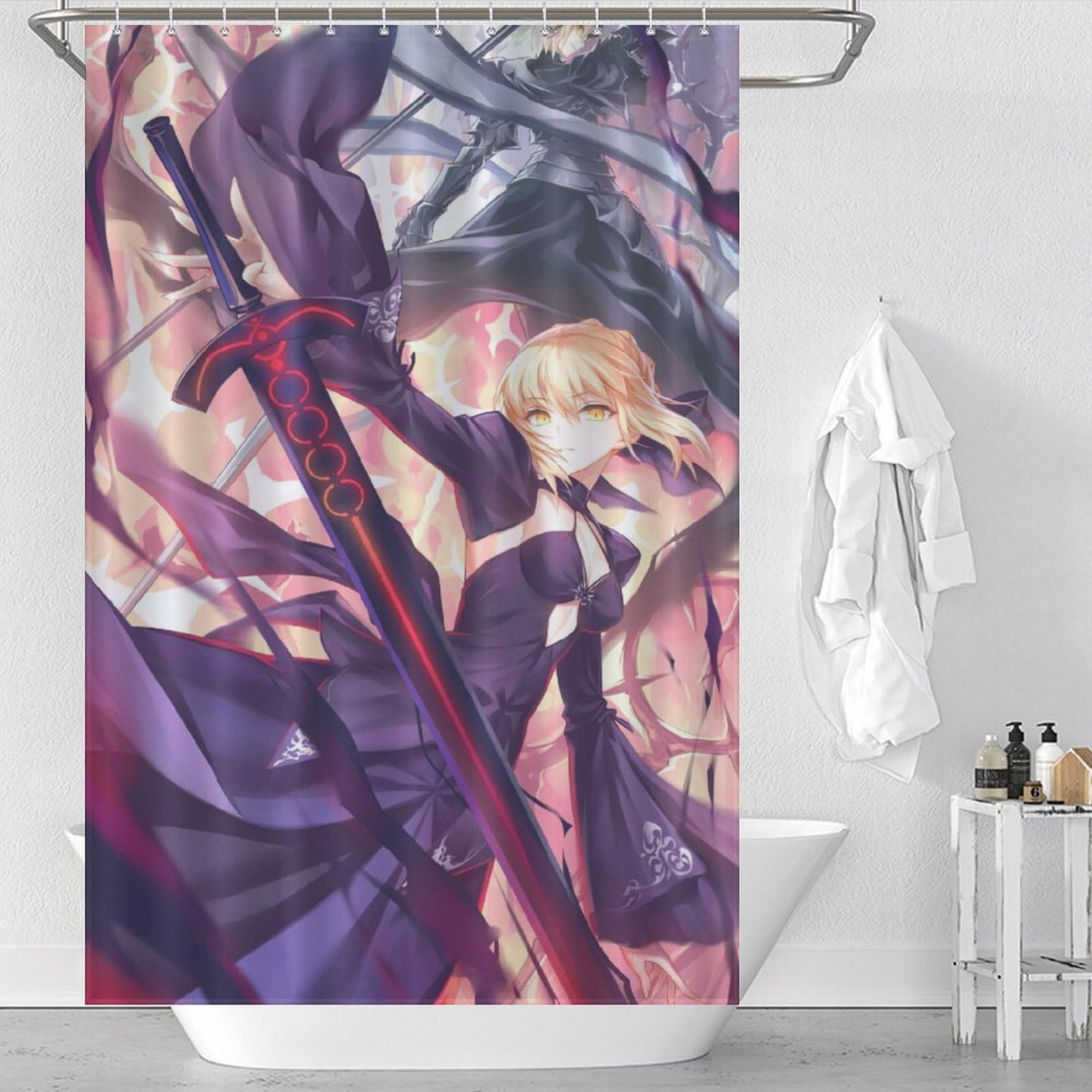 Amazon｜シャワーカーテン かわいい アニメ柄 FGO ジャンヌ・オルタ