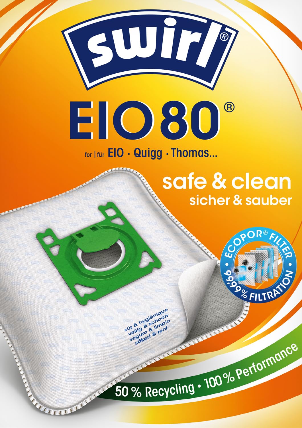 Swirl EIO 80 EcoPor Vacuum Cleaner Bags - 10 Bags