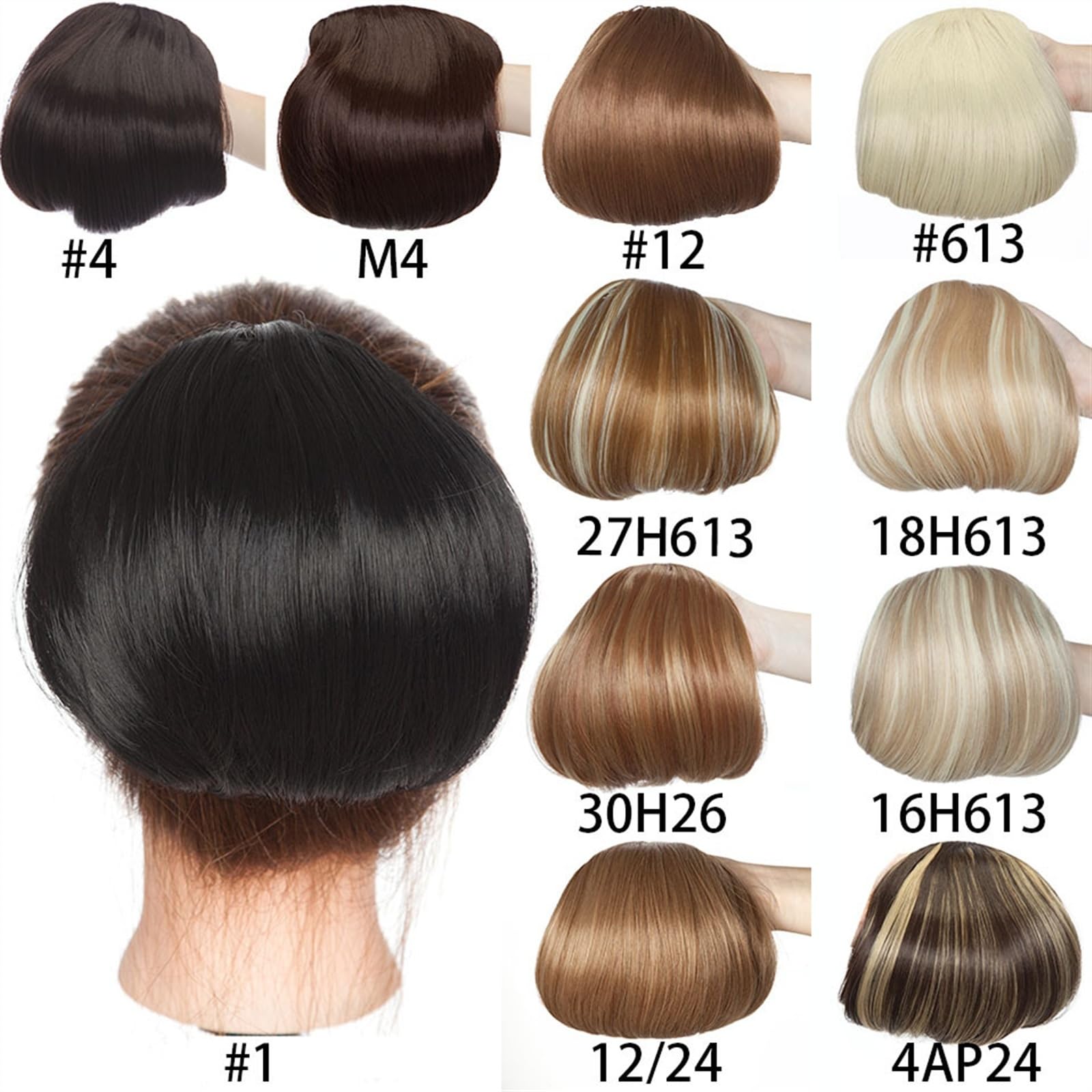 Moño de pelo Moño recto sintético Moño Piezas for el cabello 6 "Extensiones de cola de caballo con cordón Clip en la extensión del cabello Moño de rosquilla resistente al calor for mujeres Piezas de m