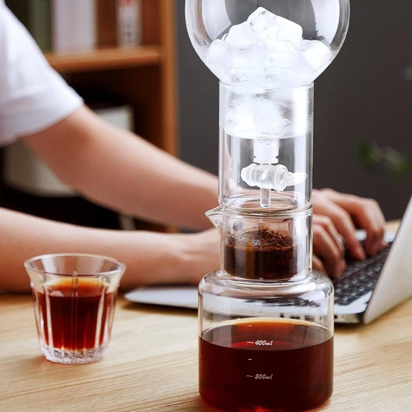 Zestaw Do Parzenia Kawy Przelewowej, Zestaw Do Parzenia Kawy Na Zimno, Pojemność 600ml, Wielokrotnego UżYtku Ekspres Do Kawy MrożOnej, Z Regulowanym Zaworem, Do Kawy I Herbaty A