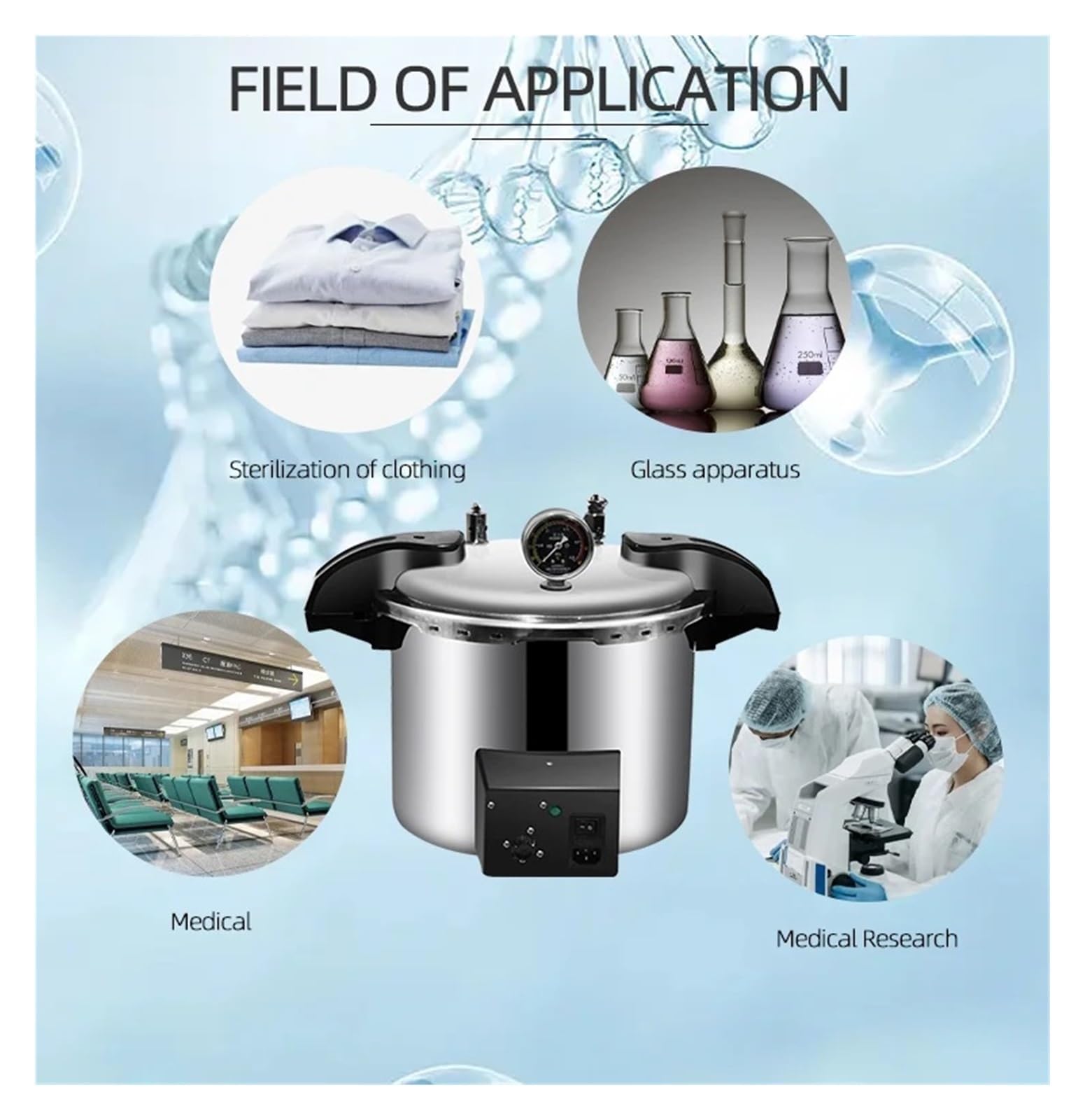 Esterilizador Autoclave Portátil De Apertura Rápida For Salón Belleza, Hospital Y Con Instrumental Dental Eficaz Y RáPido