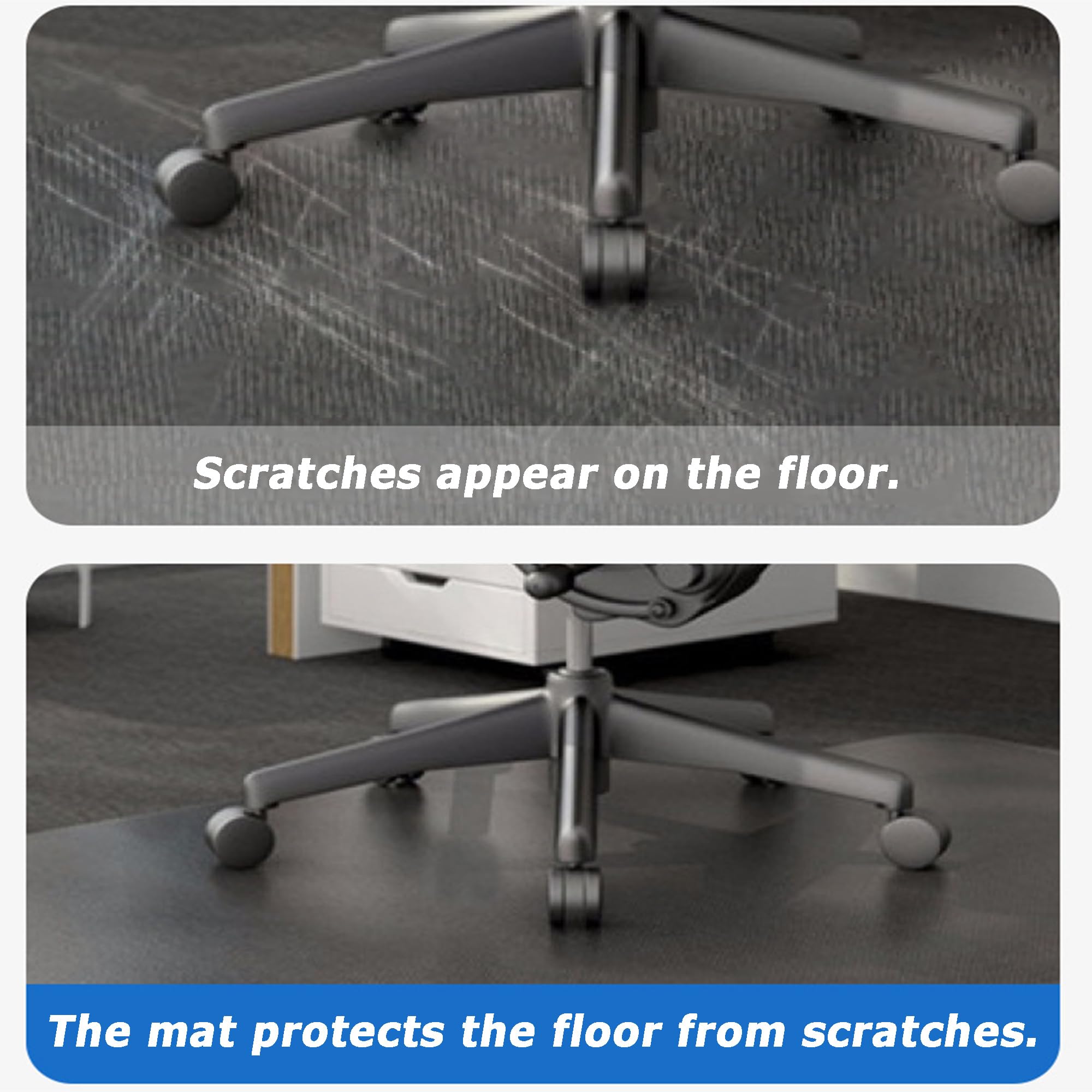 Tapetes transparentes para sillas de madera, superficie de PVC, protectores de oficina, alfombras de cocina, alfombras de madera/azulejos para el trabajo/hogar/juegos, fácil deslizamiento y plano sin