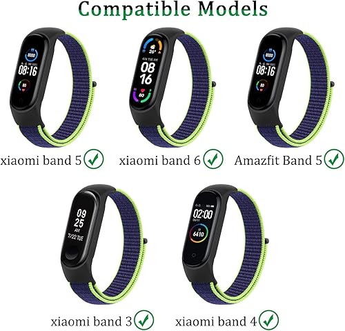 Miniatura 3 de Wanme Bandas para Amazfit Band 5 de repuesto para mujeres y hombres, correas deportivas de nailon suave compatibles con Amazfit Band 5 accesorios de