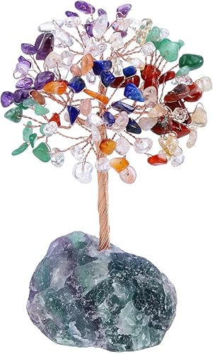 Miniatura 7 de PESOENTH Árbol de cristal de aguamarina Feng Shui, piedras curativas, piedras preciosas naturales, bonsái, chakras, árbol de la vida, adornos para