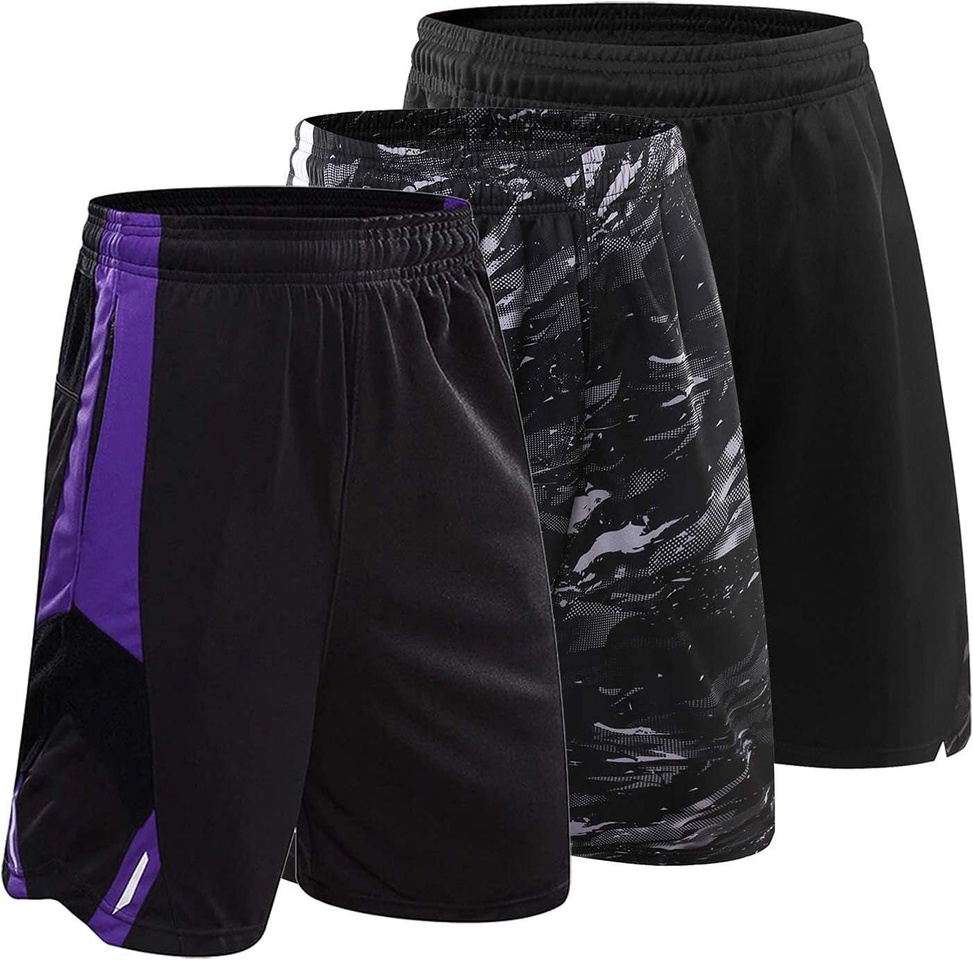 3PCS / Set Men's Running Shorts Quick Dry Running Shorts Basketball Pants Sports Pants (3pcs Short/Set10,XXL)