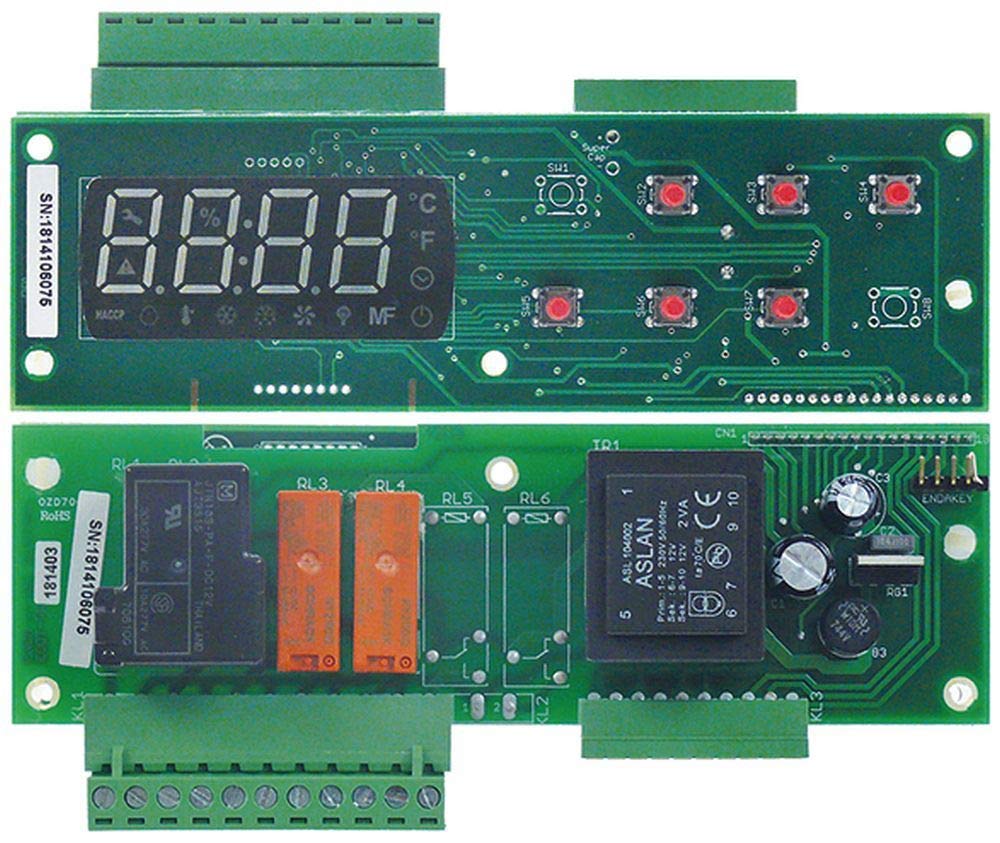 EVCO EVX003N7XXBXX02 - Regulador electrónico para Öztiryakiler 7919.37NMV.00, 7919.27NMV.00, indicador de 4 dígitos, tamaño de montaje 155 x 45 mm NTC(PTC)