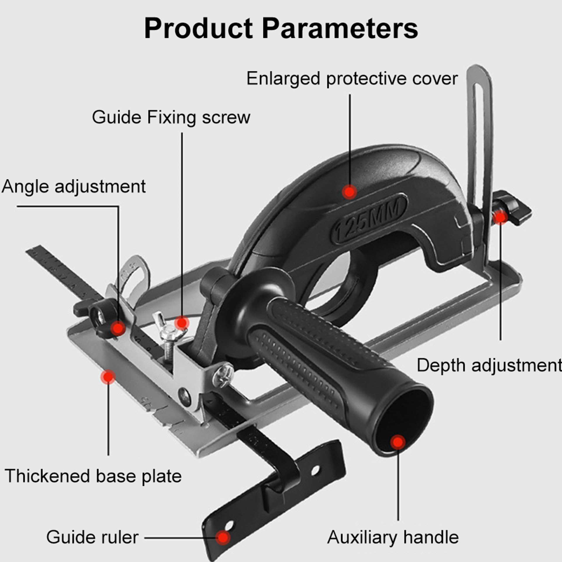 Soporte de corte para amoladora angular ajustable 45 grados con guía base