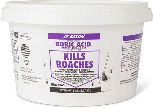 JT Eaton 365 – Insecticida en polvareda de ácido bórico, 5 libras, cubeta resellable (paquete de 4)