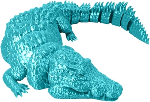 Juguete de cocodrilo articulado impreso en 3D, juguetes impresos en 3D, figuras de acción de cocodrilo con forma vívida de cocodrilo y