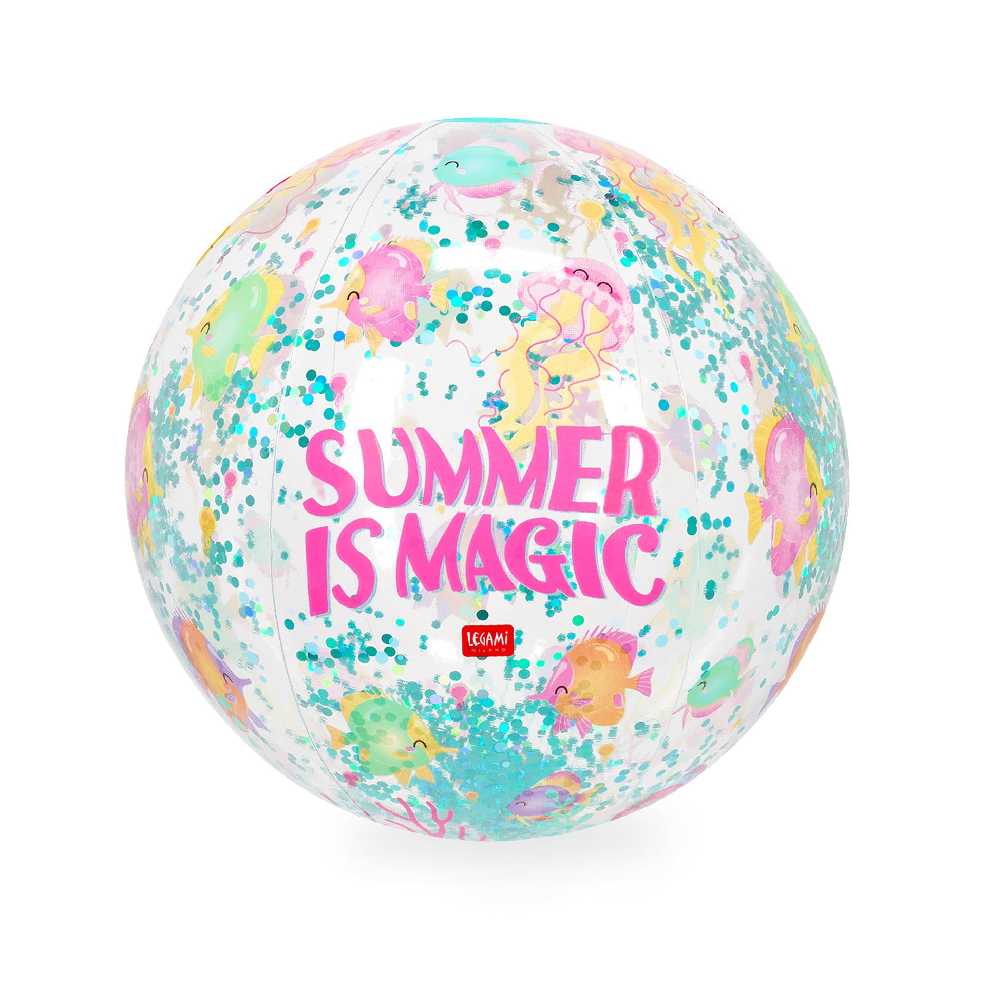 Legami - Inflatable Beach Ball, PVC Ball, Soft for Children, Beach Parties, Inflatable for Playing Football and Volleyball, Diameter 40 cm
