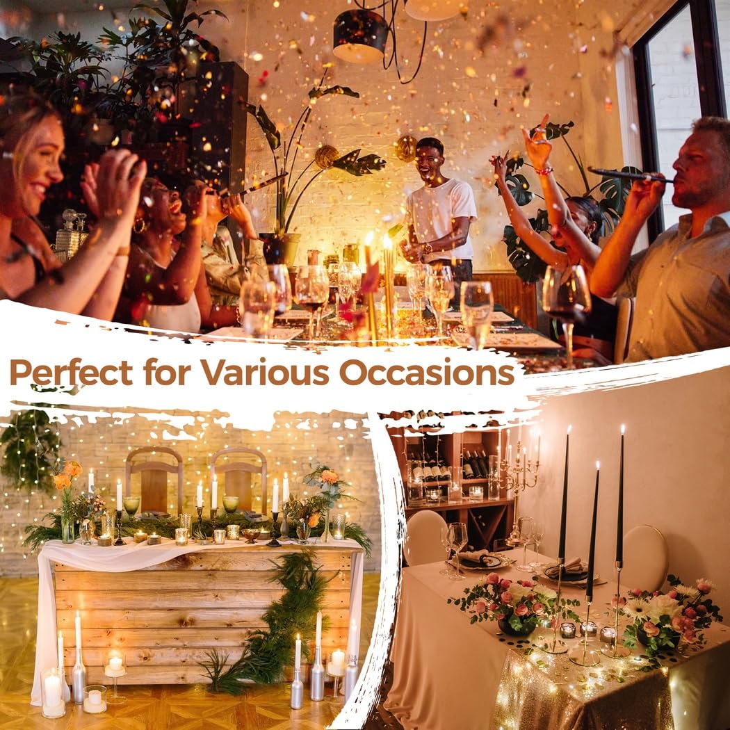 3-teiliges Set mit goldenen Kerzenhaltern, eleganter Kerzenständer für Hochzeiten, Essen und Veranstaltungen