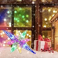 Vista 4 de Mudder Luces de estrella de Navidad de 10.8 pulgadas, decoración de estrella de plástico iluminada para árbol de estrellas, estrellas colgantes