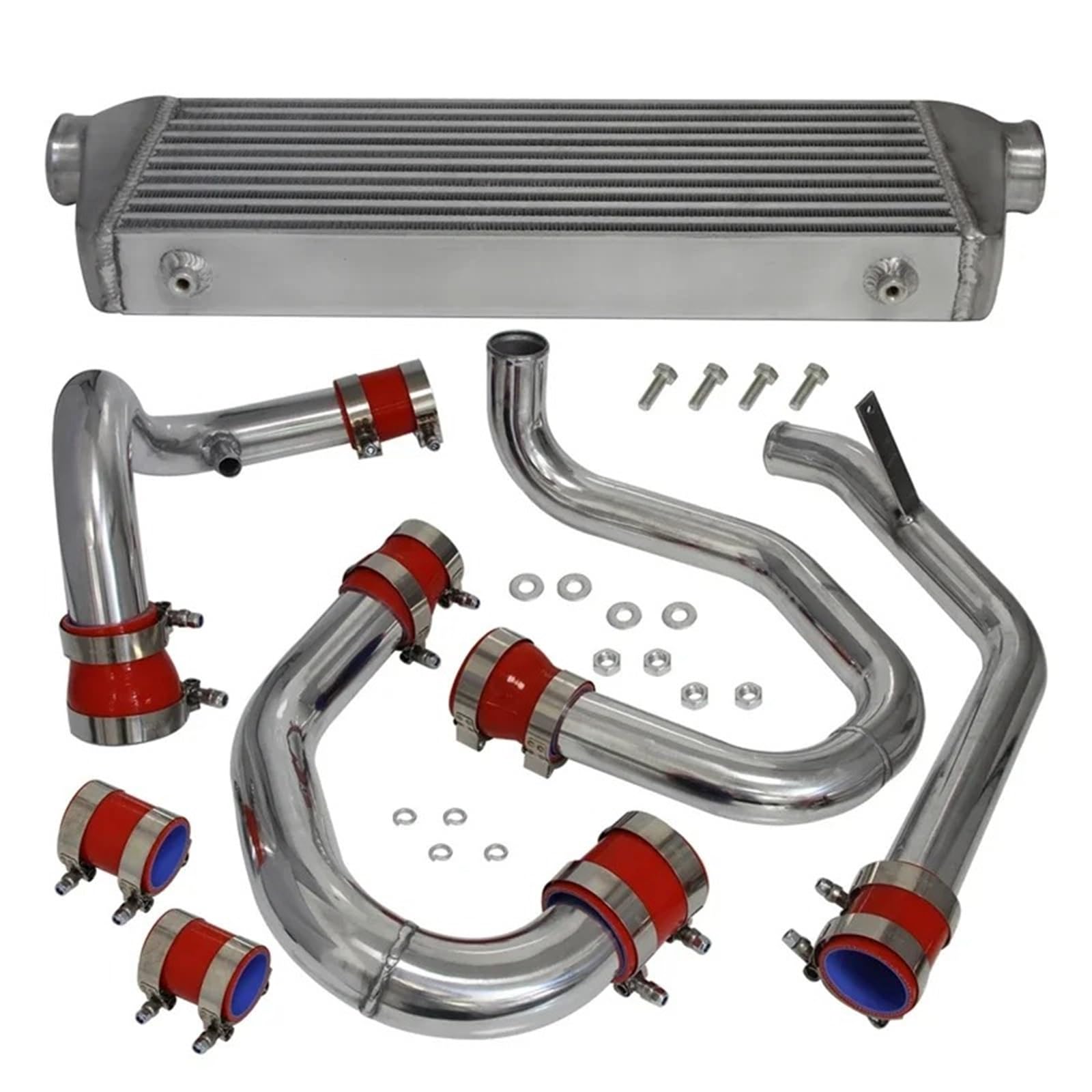 Intercooler Per VW Per Jetta Per Golf MK IV 1.8L Turbo 1998-2005 Aggiornamento In Alluminio Lucido Intercooler Anteriore E Kit Tubi