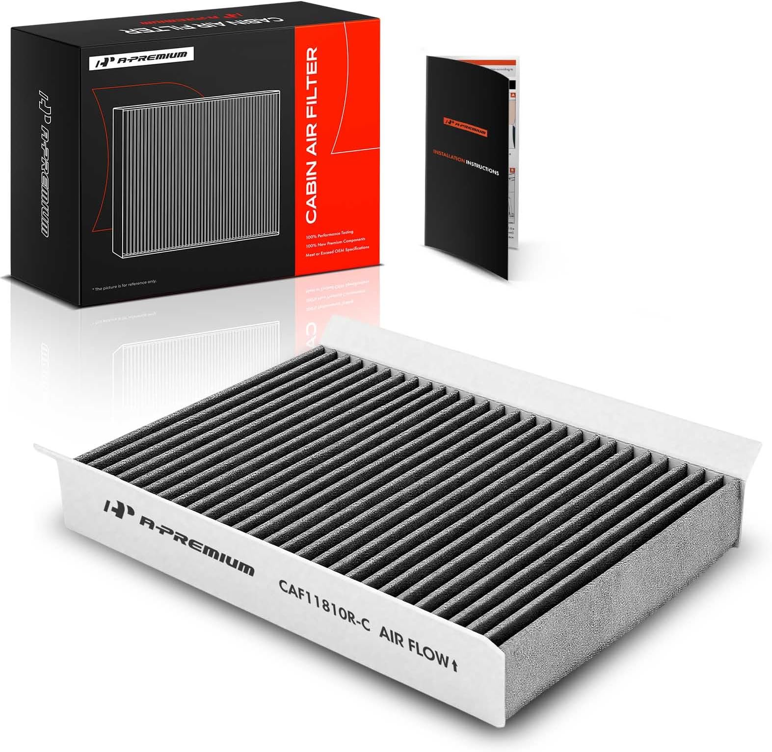 Cabin Air Filter with Activated Carbon Compatible with Jeep, Dodge & Fiat Models - Compass 2017-2022, Renegade 2015-2023, Hornet 2023, 500L 2014-2020, 500X 2016-2023 - Behind Glove Box