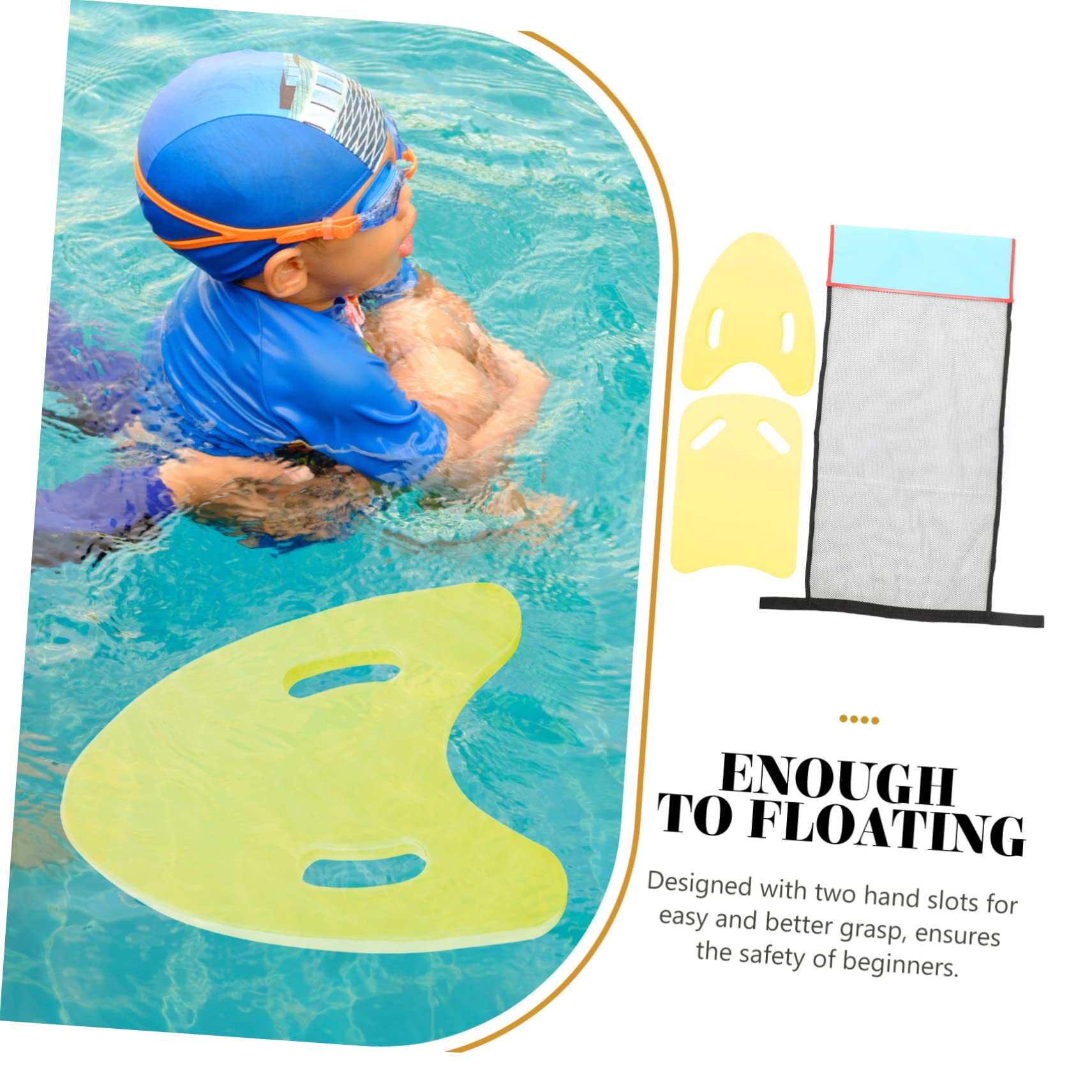 OSOLADY Swim Training Kickboard Floating Boys and Girls Swimming Board Eva Material Portable Swim Learning Aid Safe Grip Handles for Beginners