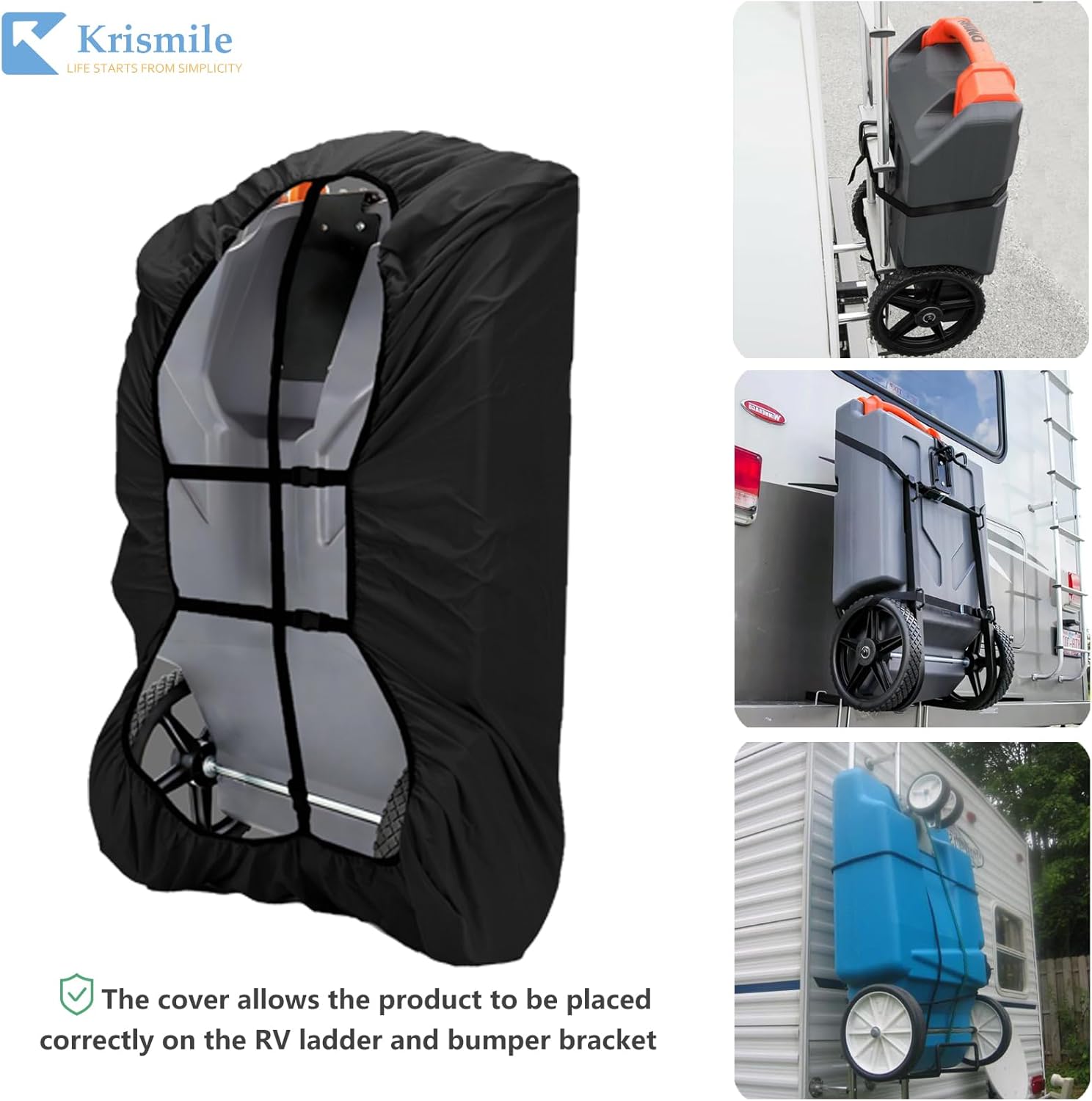 RV Tote Tank Cover,Heavy Duty Waterproof Portable RV Tote Tank Cover,for 28-36 Gallon Portable RV Tote Tanks.(Only Covers,Black)