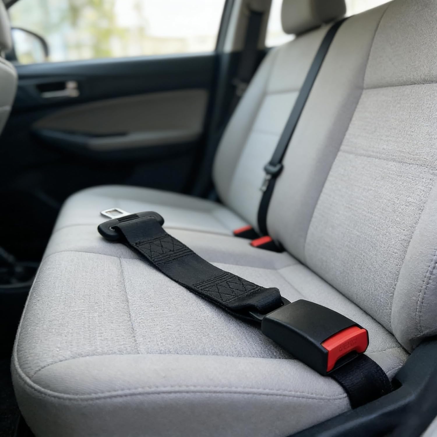 Car Safety Extender Seat Belt Extension Belt Buckle Seatbelt 36 cm, 14 inch Black ABS Material Lock and Padded Protective Cover（2 Pack） — view 7
