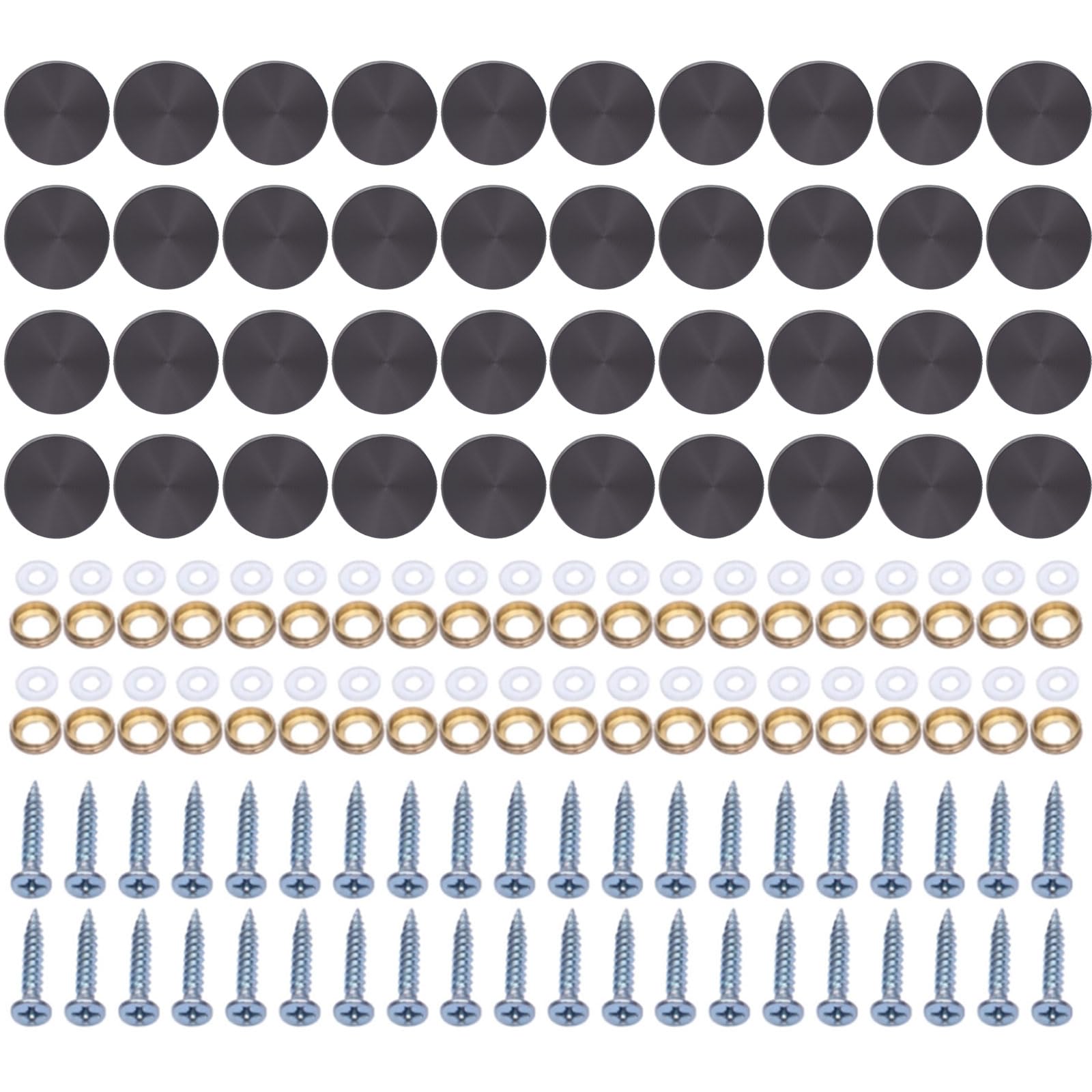 Yhplxyuus A 40Pcs Steel Glass Screw Caps Decorative Fasteners Rustproof Screw Covers Set For Bathroom Kitchen Ceiling Rt Decorative Nails Covers