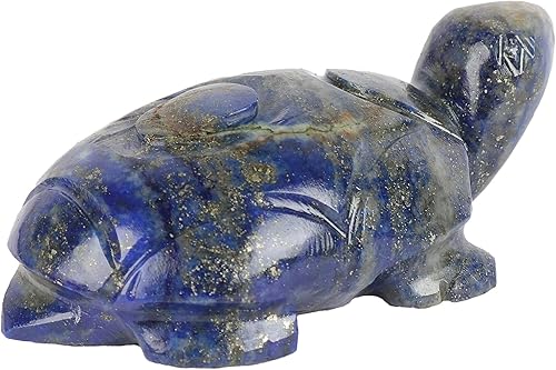 Miniatura 4 de GEMHUB Estatua de tortuga tallada a mano con piedras preciosas de lapislázuli de 278.00 quilates, Gema, Lapislázuli natural