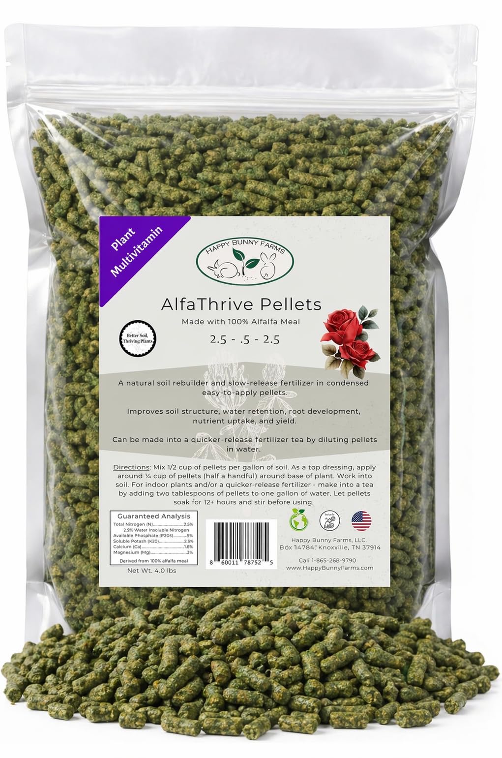 Amazon.com : Alfalfa Meal Pellets, AlfaThrive Plant Multivitamin and  Fertilizer, and Animal Feed. 4.0 lbs, 2.5-0.5-2.5 NPK : Patio, Lawn & Garden