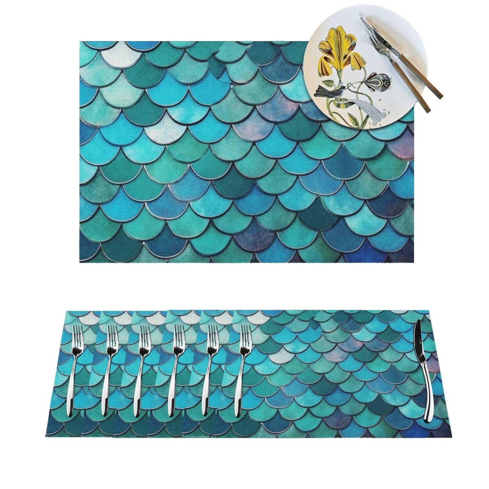 Set de table en PVC résistant à la chaleur lot de 4 pièces lavables de 30x45 cm