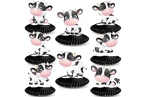 Utterly Adorable Cow Print Honeycomb Centerpieces for Your Little Cowpoke's Bash
