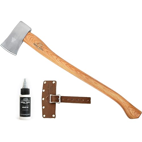 1844 Helko Werk Germany Classic Scout Axe - Made in Germany Felling Axe, Cutting Axe, Camping Axe, for felling trees, cutting wood, splitting camp firewood - Head 2.5 lbs, Handle 28 in. (Scout) #10492