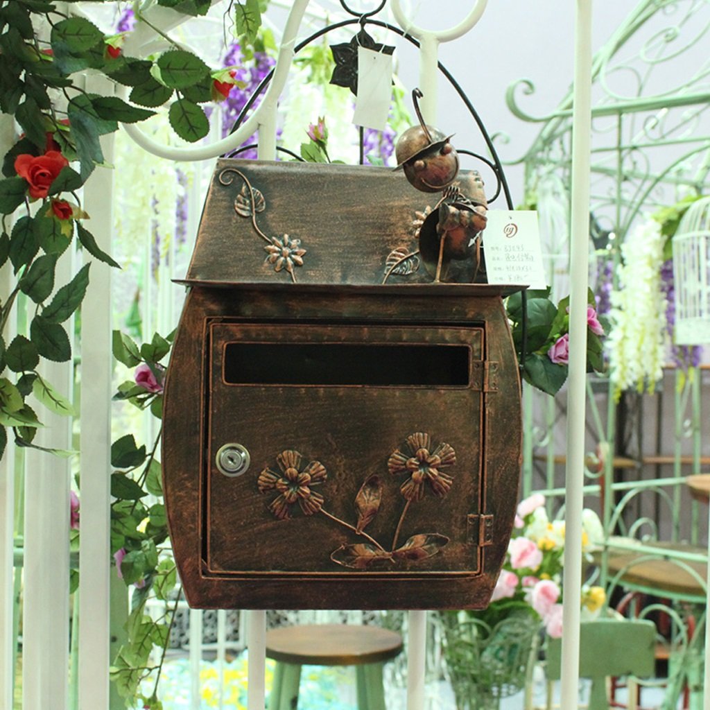 Europäische klassische Villenbox Garten Antik Wand Vorhängeschloss Briefkasten Wasserdicht Outdoor Briefkasten