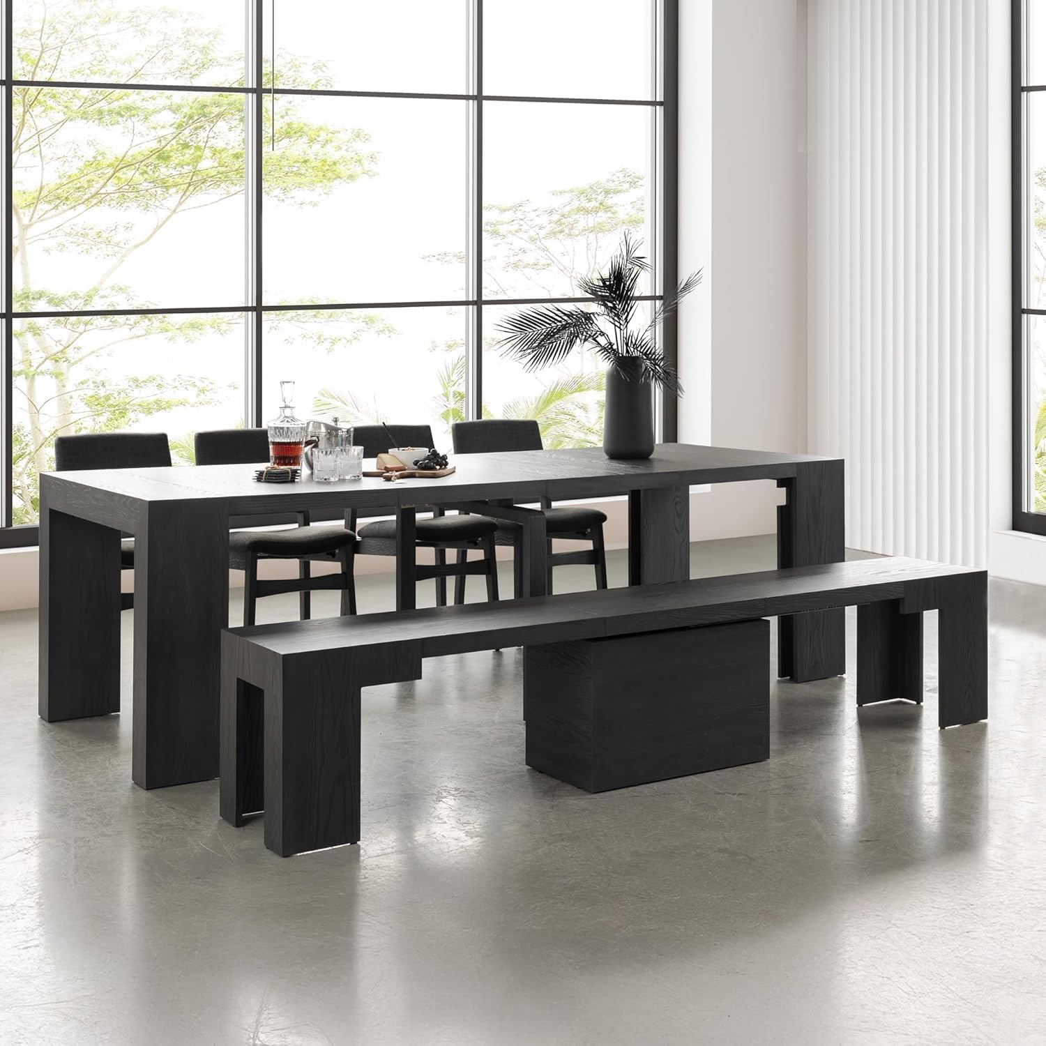 Transformer Table - Extendable Dining Bench, Solid Wood Expandable