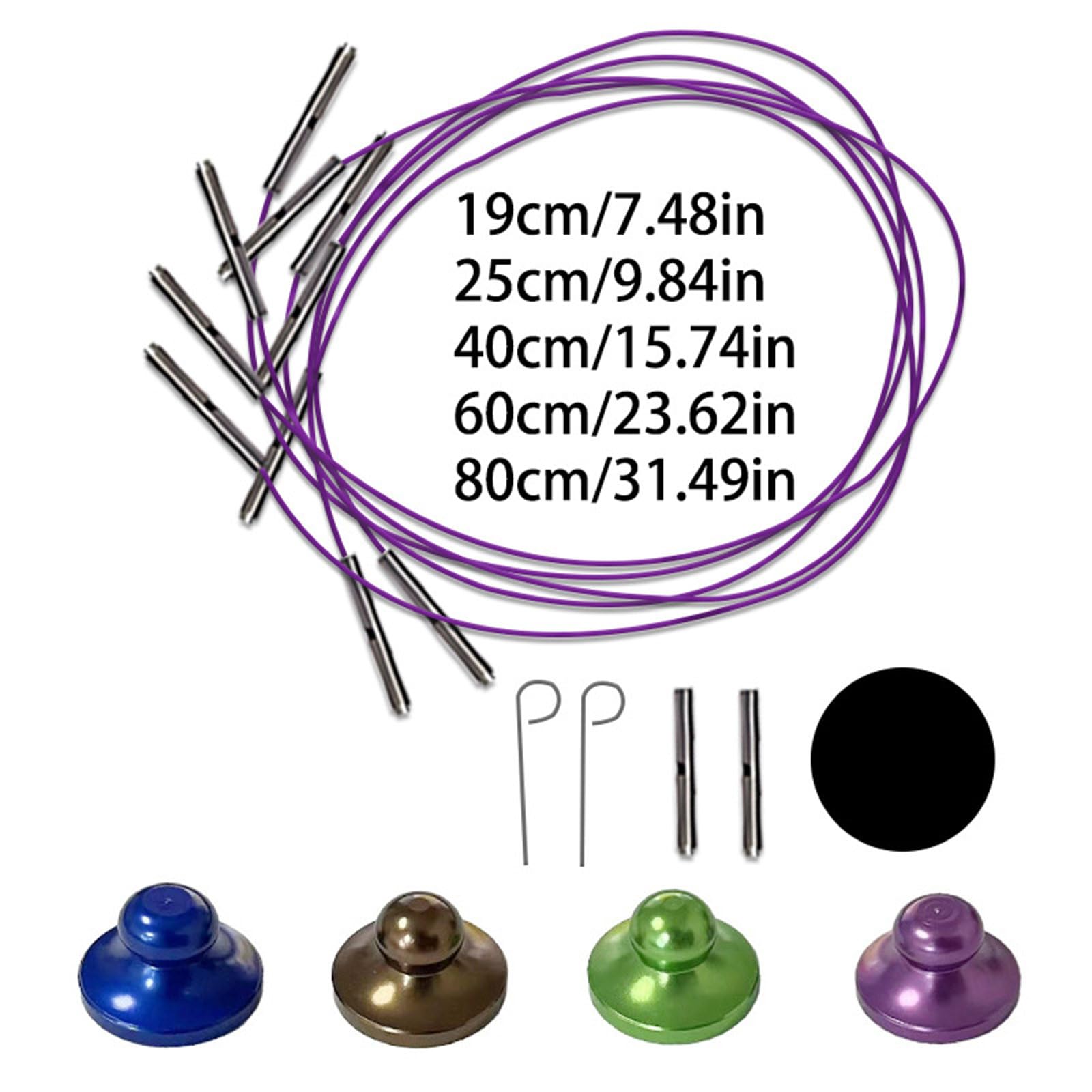 Juego de agujas circulares intercambiables con estuche y accesorios, agujas circulares de 3, 0 a 6, 0 mm, juego de agujas intercambiables