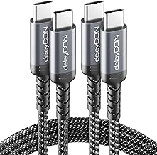 deleyCON 2 x 1 m USB-C Charging Cable 240W PD 3.1, C to C for iPhone 17 16 15 Pro Max Air Galaxy A16 A56 S25 S24 S23 Pixel iPad MacBook AirPods Tablet Switch PS5