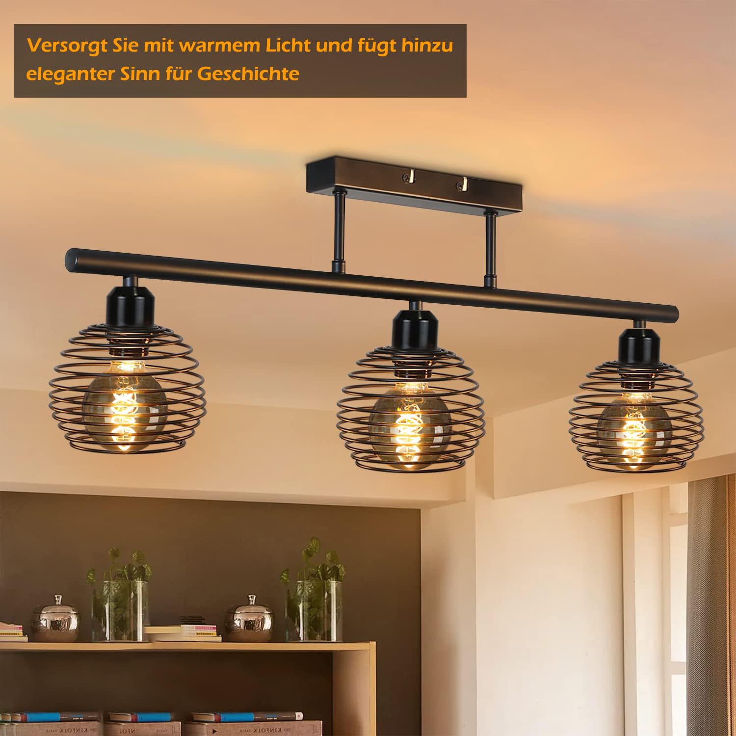 Edison LED Vintage Glühbirne, Dimmbar Glühbirne E27 4W LED Warmweiss, Vintage Edison Dimmbar lampe E27 Ideal für Nostalgie und Retro Beleuchtung - Rauchgrau Glas - 6 Stück（G80 YHS）