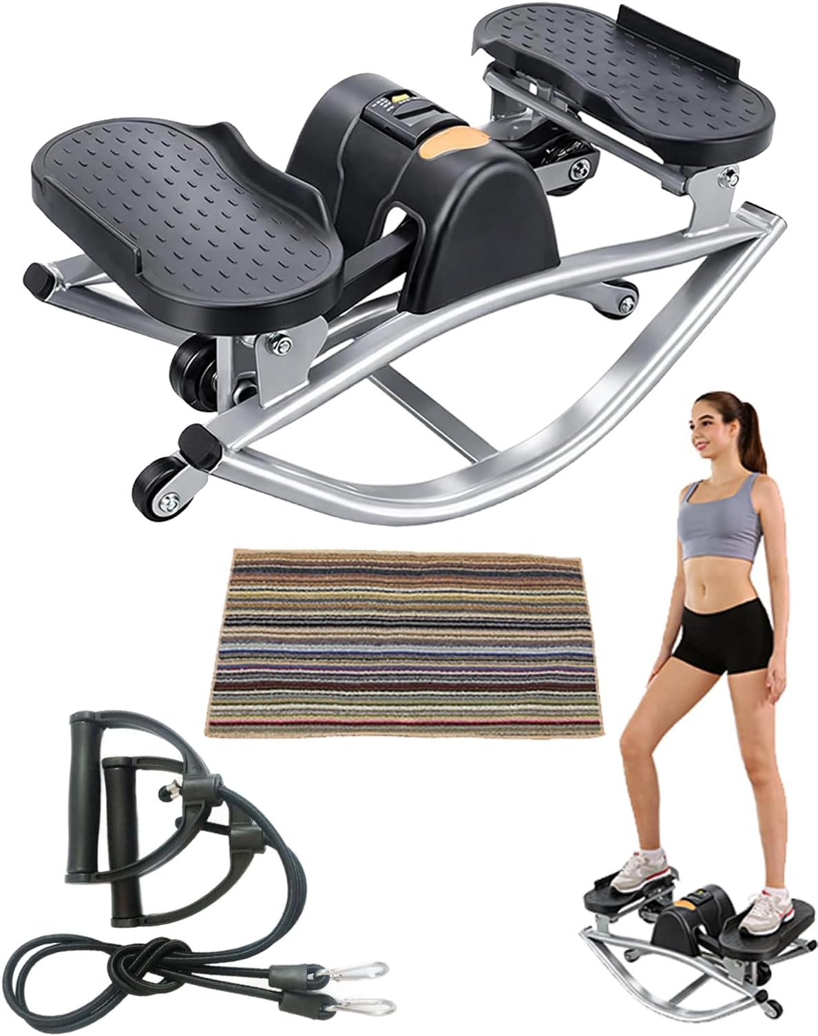 2026 New Rocking Stepper Side to Side for Exercise at Home, Fitness Rocker, Lateral Workout Machine, Women Mini Stair Gym Equipment for Apartment Dorm Office Dormitory, 330 Lbs Capacity
