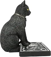 Vista 2 de Juego de 1 tabla de espiritus Ouija de gato negro de Halloween con horario de brujería y estatuilla de planchette