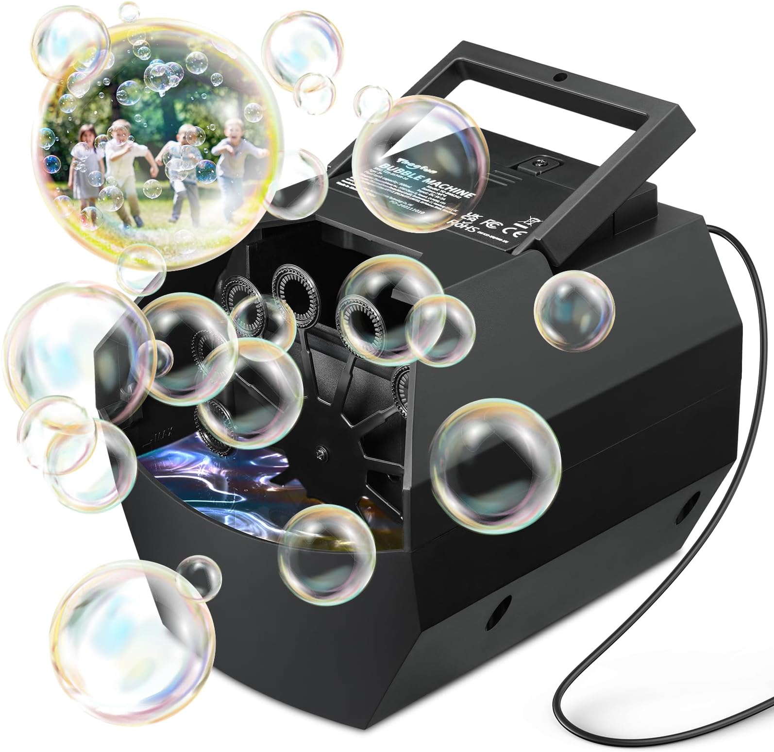 Theefun Bubble Machine: 500ml Automatic Bubble Blower for Kids and Kids, Portable Bubble Maker Operated by Bubble Machines for Party Wedding Birthday Outdoor