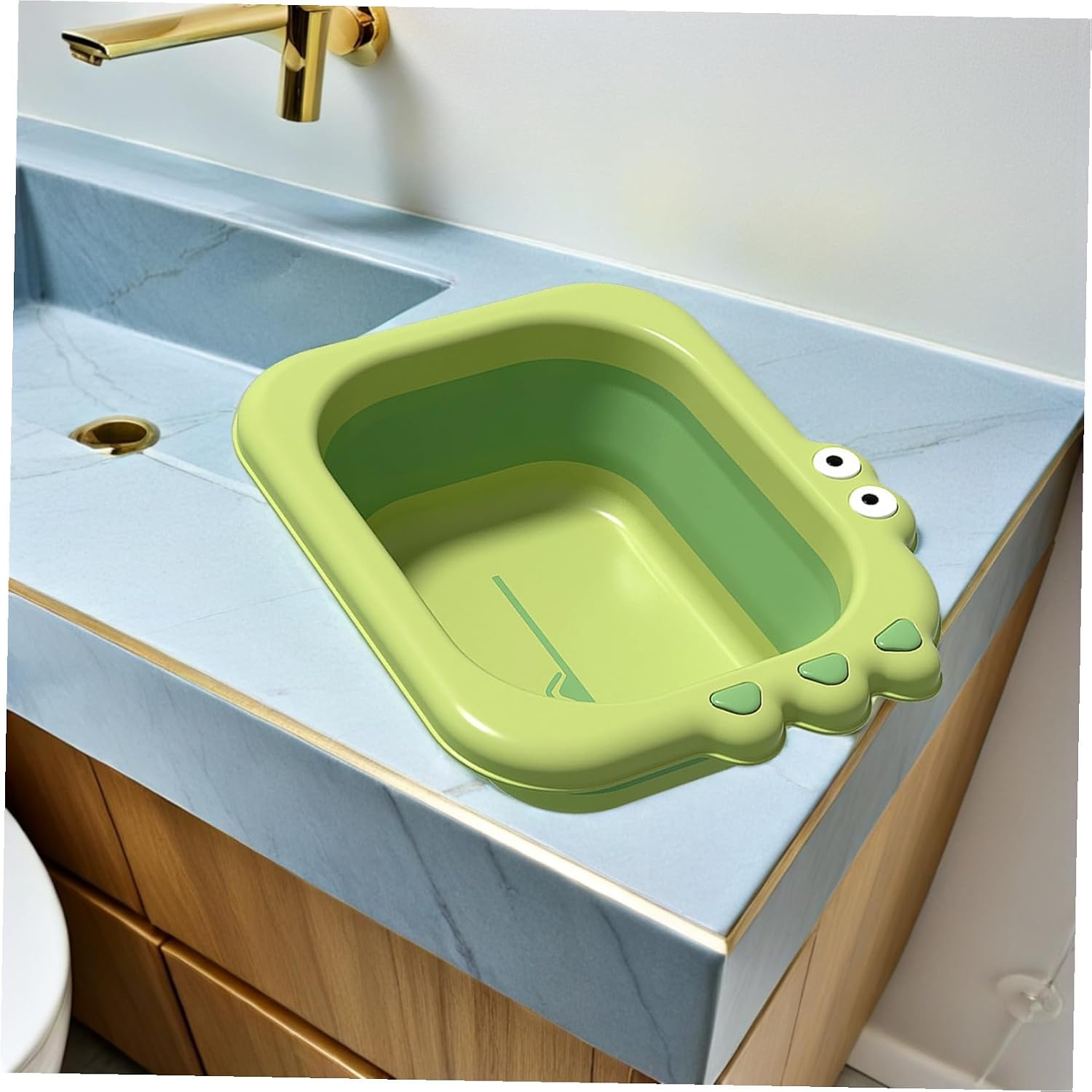 FRCOLOR Thickened Foldable Washbasin for Newborns Portable Wash Bowl Deep Basin for Bathing and Washing Odor Safe Material
