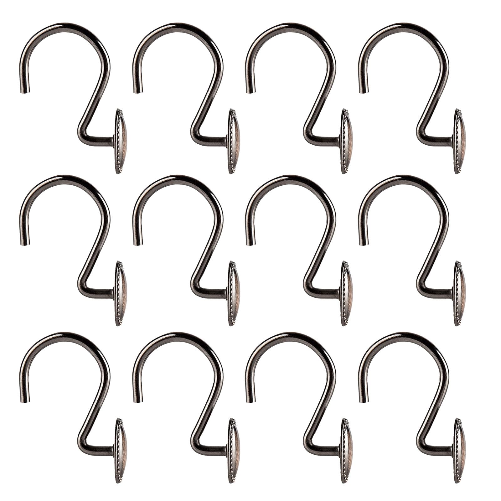 Jazuaiao 12PCS Shower Curtain Hooks Bathroom Hook Easy Slides Stainless Rings Rustproof Hangers Stainless Hangers