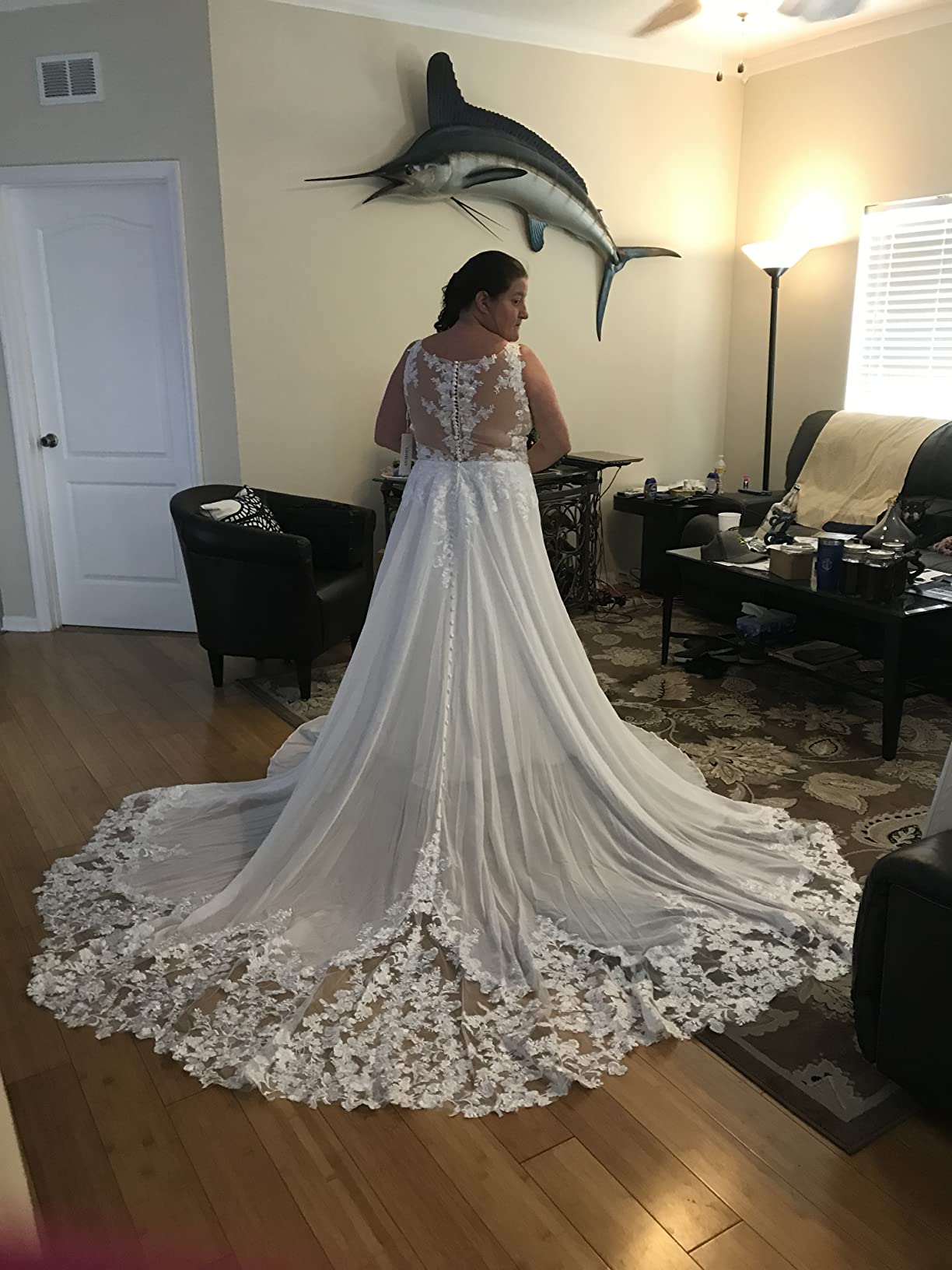 26/mo Finance SEIM Lace Appliqued Wedding Dresses for Bride 2022