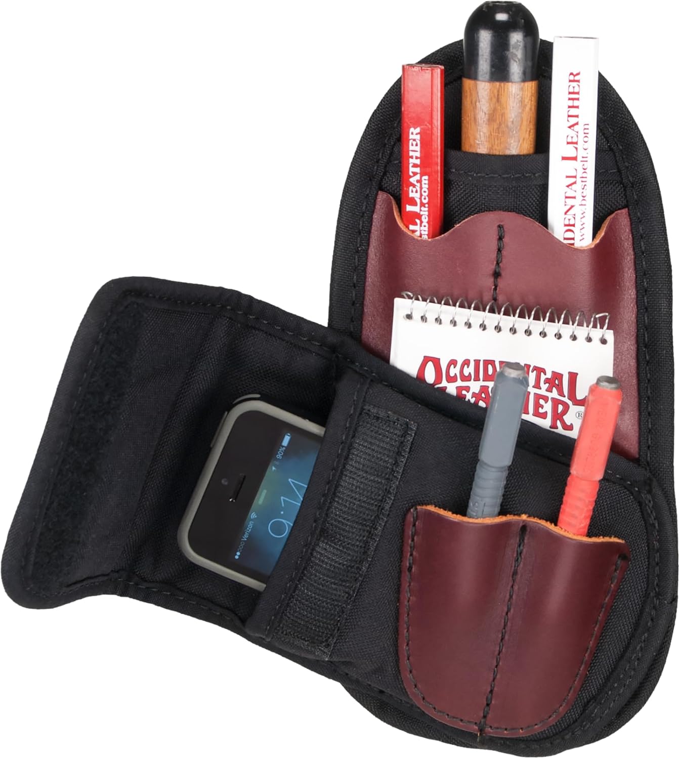 Occidental Leather Clip-On Stronghold Essentials Gear Pocket - Black - 7 Pockets & Tool Holders - Made in USA