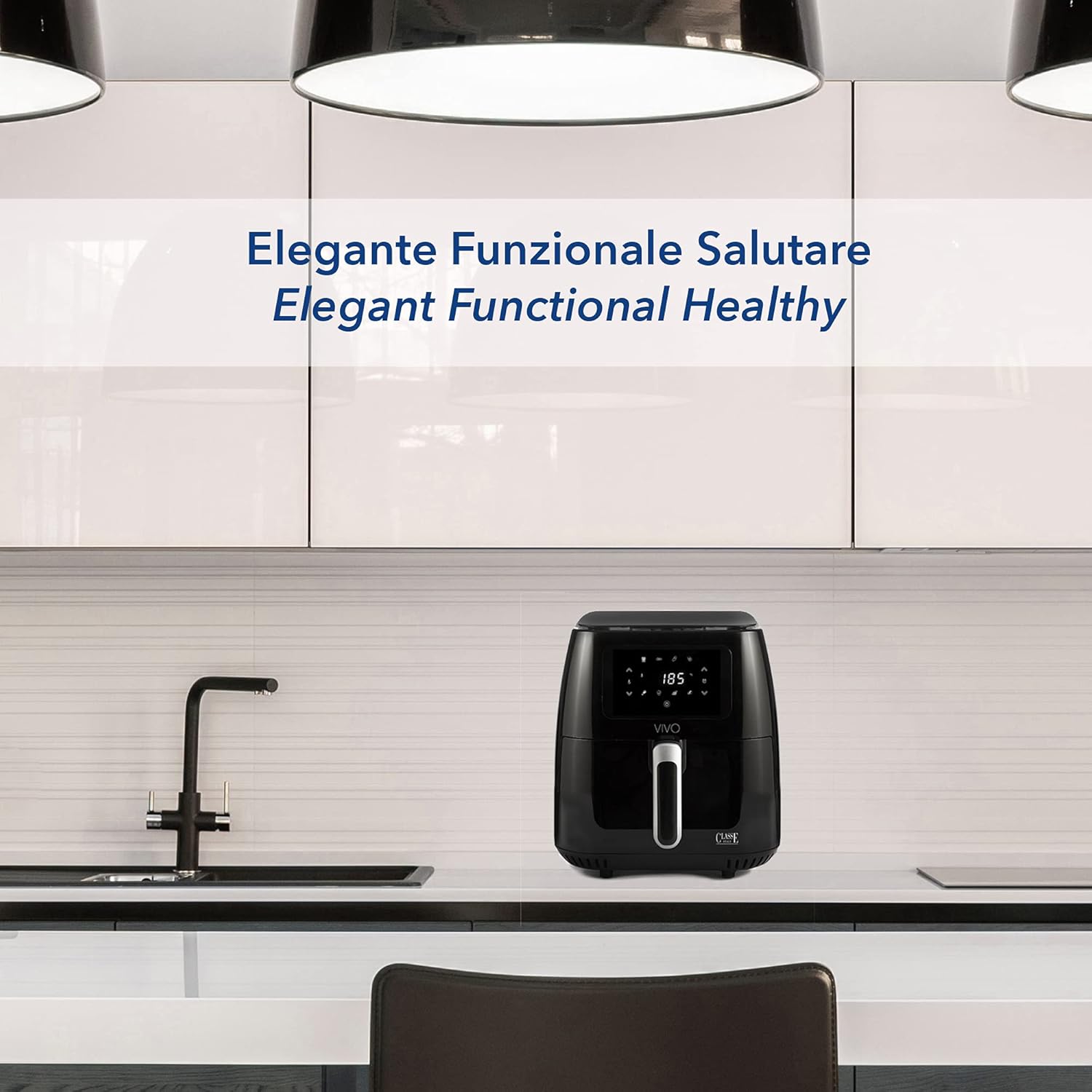 Friggitrice ad Aria Calda 6,5 Litri, Air Fryer con 8 Programmi, Display Touch, Tempo Cottura e Temperatura Regolabili, senza BPA e PFOA, 1700W Friggitrice ad Aria Calda 6,5 Litri, Air Fryer con 8 Programmi, Display Touch, Tempo Cottura e Temperatura Regolabili, senza BPA e PFOA, 1700W