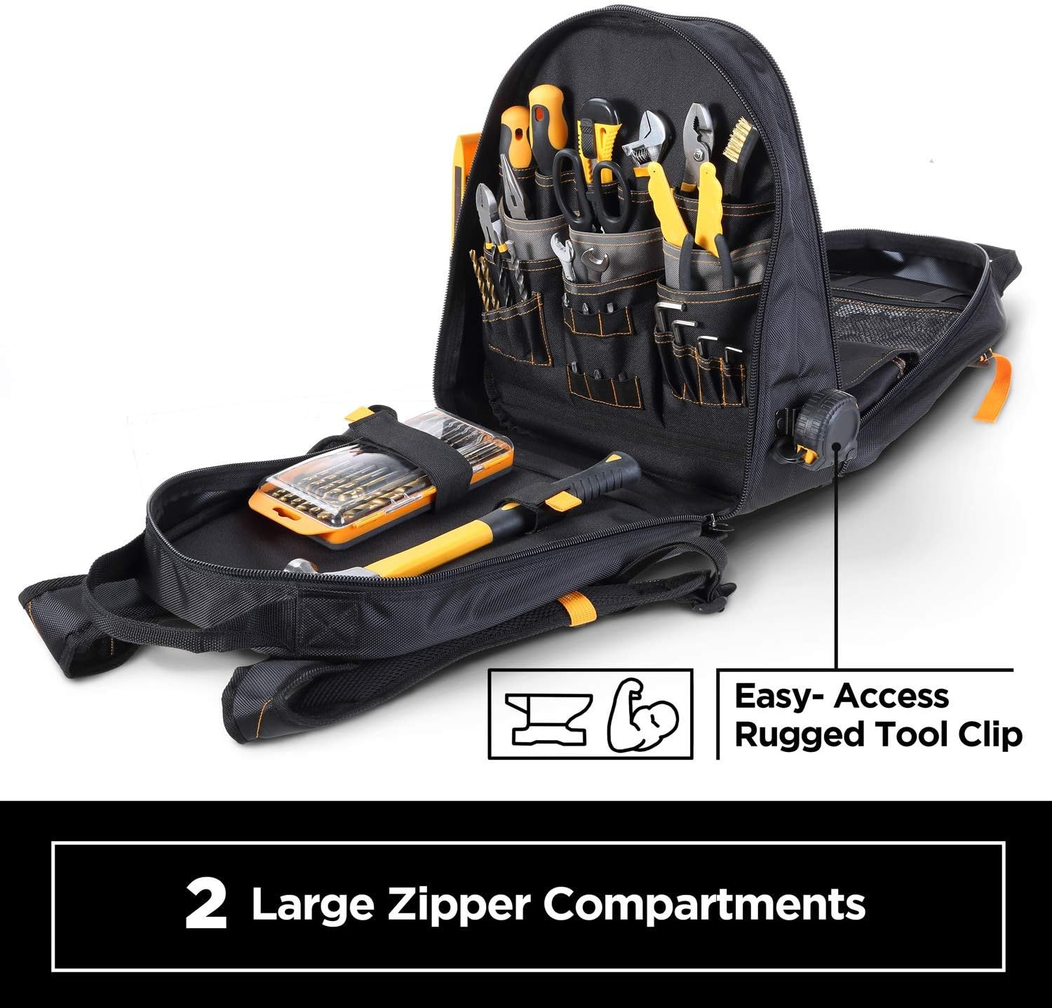 STEELHEAD 48-Pocket Heavy-Duty Tool Backpack, Padded Back Support, Reinforced Bottom & Klein Tools NCVT1P Voltage Tester, Non-Contact Low Voltage Tester Pen, 50V to 1000V AC, Audible and Flashing