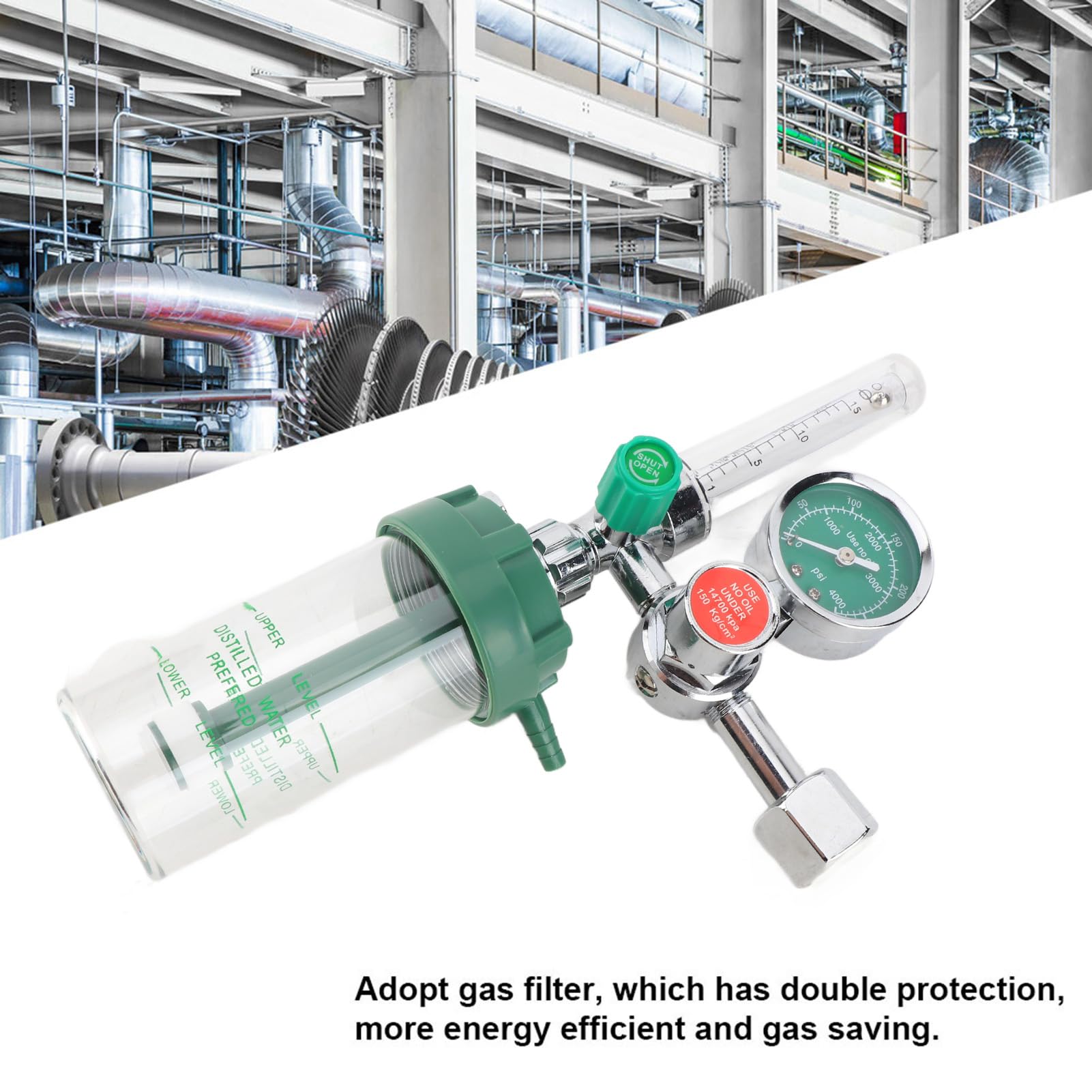 Regulador de presión de oxígeno, regulador de flujo de aire 0-100mpa, medidor reductor de presión de gas de oxígeno profesional, medidor de flujo de aleación de aluminio, regulador de flujo de gas red