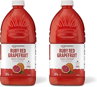 Amazon Grocery, Ruby Red Grapefruit Juice from Concentrate, 64 Fl Oz (Pack of 2)