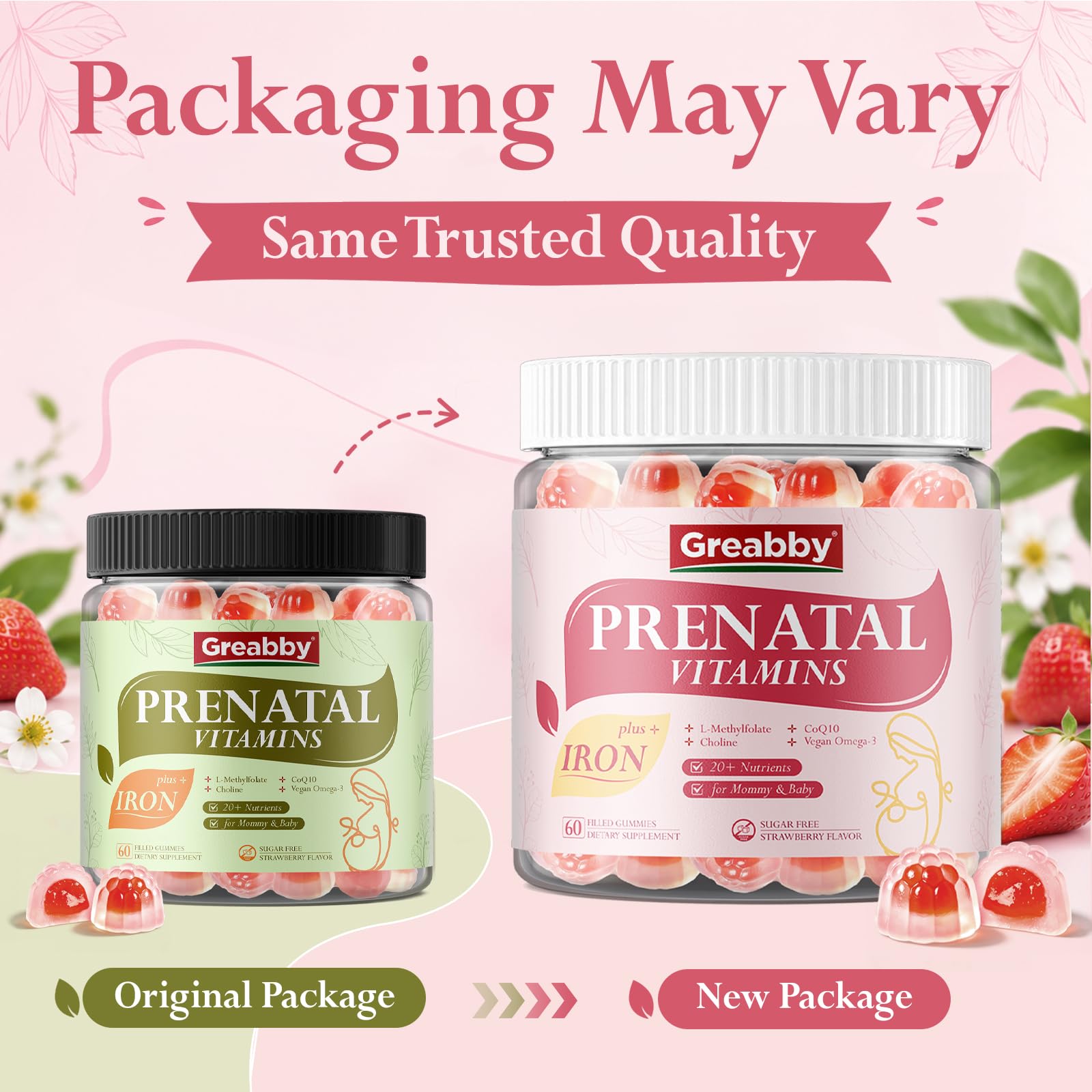 Prenatal Vitamins for Women, Choline Prenatal Gummies with Iron, Omega 3 — Amazon image 2