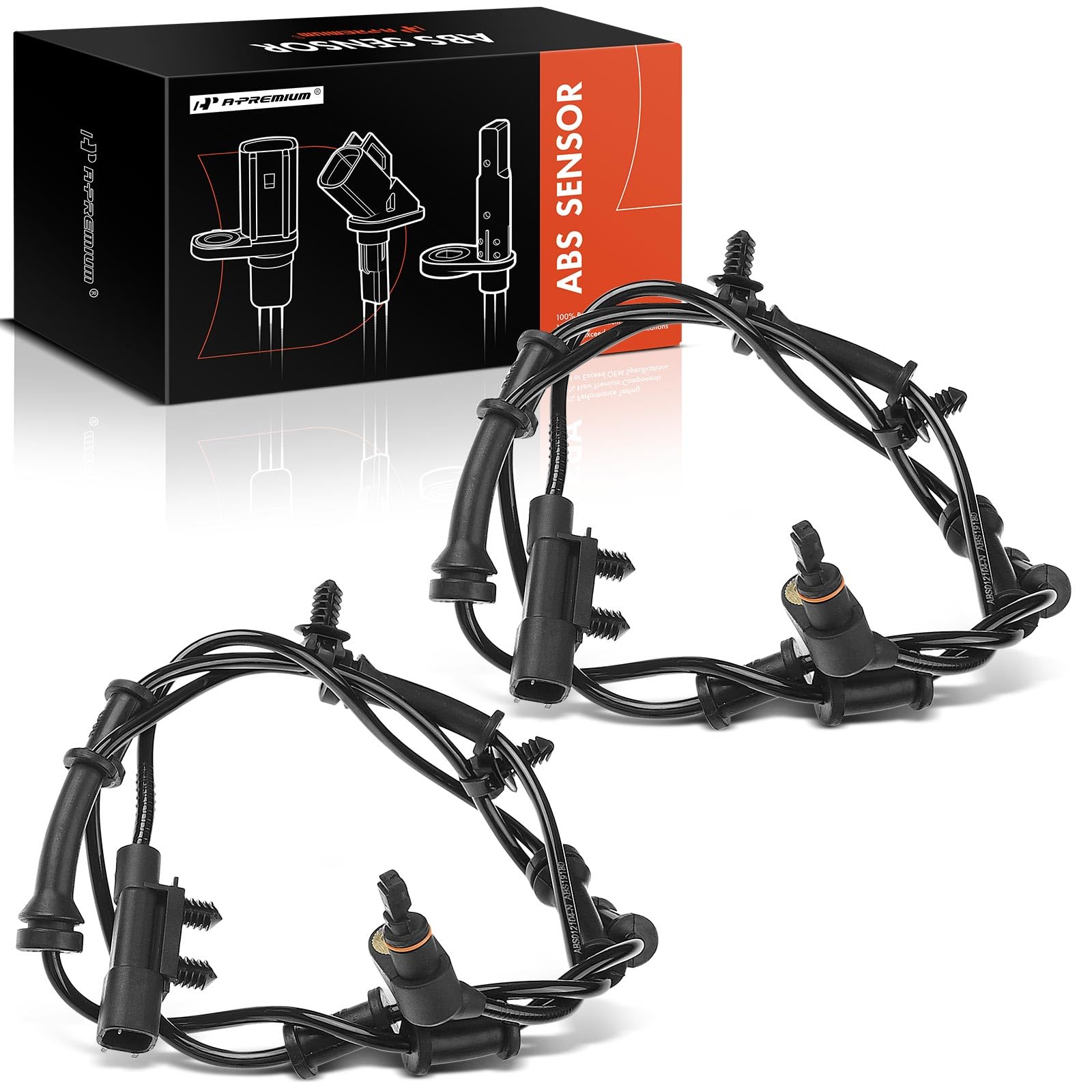 A-Premium ABS Wheel Speed Sensor Compatible with Jeep Models - Wrangler 2007-2017, Wrangler JK 2018 - Front Driver and Passenger Side, (2-PC Set), Replace# 52060156AD, 68003281AA-image-44