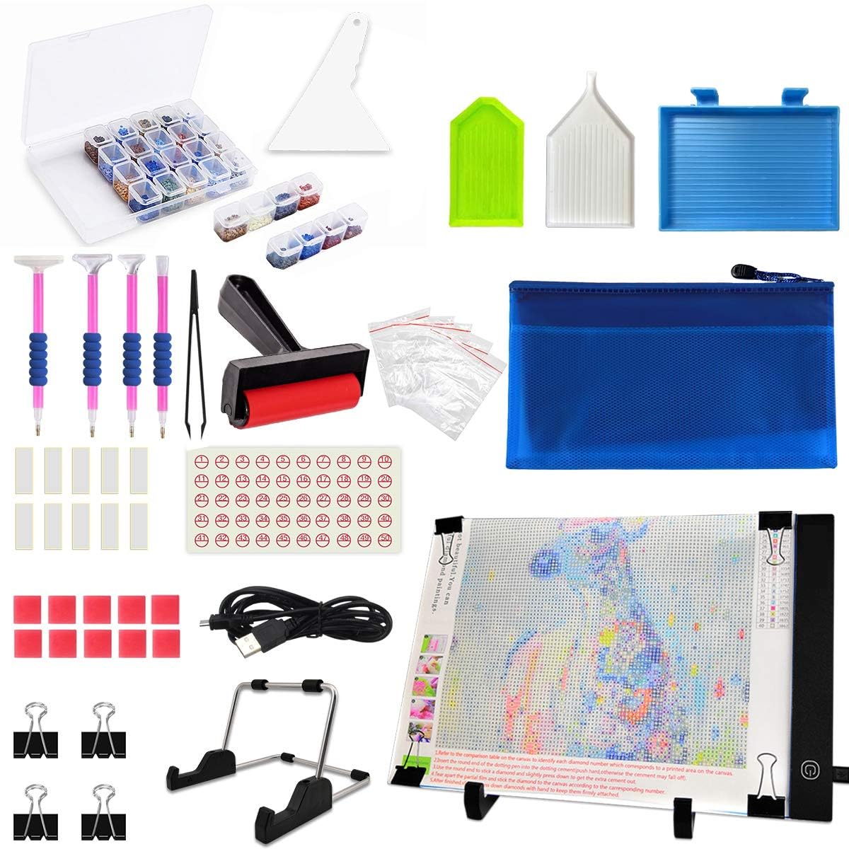 JUSONEY Diamond Painting Zubehör - 41 PCS Dimmable ultradün