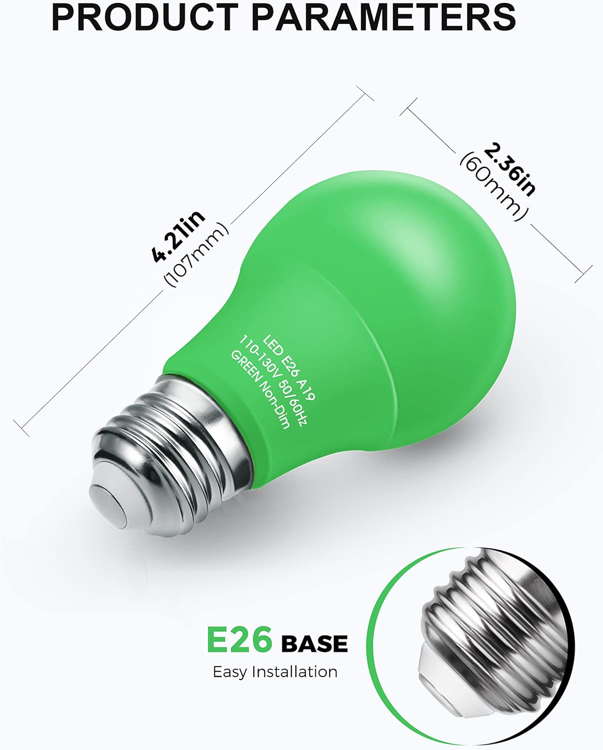 Green 9W LED Decorative Light Bulbs, 4-Pack