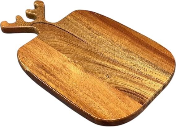 Deconox Deer Horn Acacia Cutting Board Large Size Antibacterial Washable Chopping Board Rectangular, Washable Acacia Cutting Board (35 * 22*2cm)